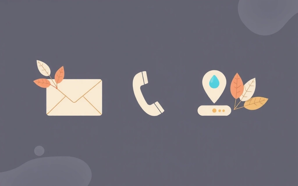 Íconos estilizados de comunicación con elementos naturales