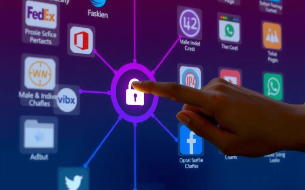 Mano apuntando a un icono de enlace en una pantalla digital, simbolizando conexiones externas